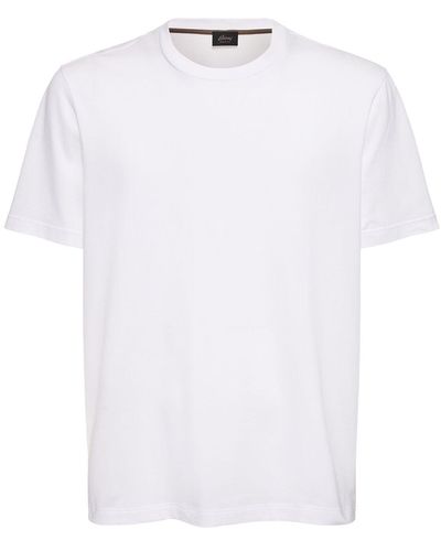 Brioni Camiseta de algodón jersey - Blanco