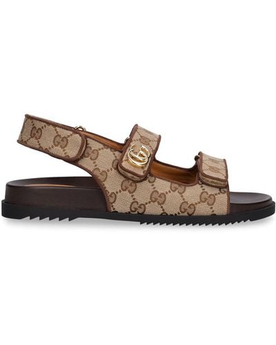 Gucci GG Canvas & Leather Sandal - Brown