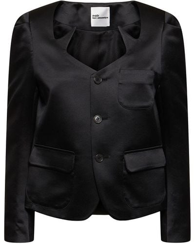 Noir Kei Ninomiya Tech Satin Jacket - Black