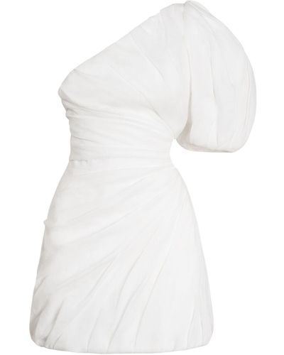 Chloé Robe courte en voile de ramie drapée - Blanc
