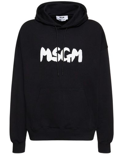 MSGM Sweat-shirt en tissu éponge à capuche - Noir