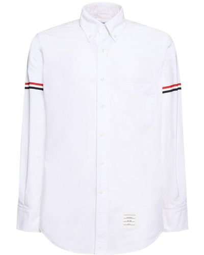 Thom Browne Shirt Oxford brassard grosgrain - Blanc