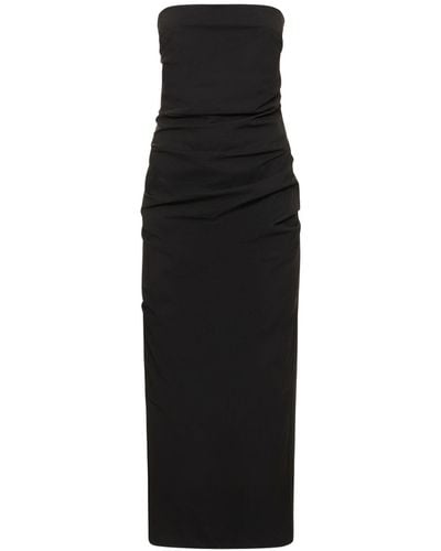 Bec & Bridge Zelie Strapless Tech Blend Maxi Dress - Black