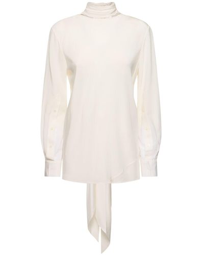 Helmut Lang Reversible Silk Scarf Top - White