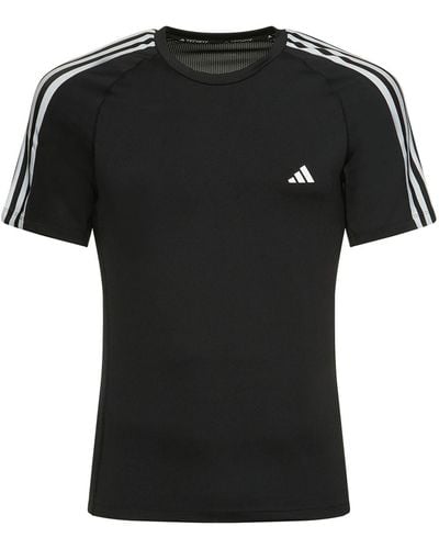 adidas Originals T-shirt Aus Baumwolle Mit 3 Streifen - Schwarz