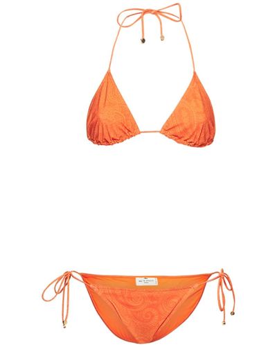 Etro Bikini triangle à imprimé paisley - Orange