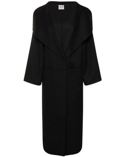 Totême Signature Wool & Cashmere Long Coat - Black