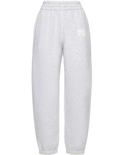 Alexander Wang Pantalones de rizo de algodón - Blanco