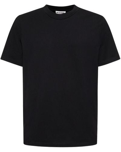 Jil Sander T-shirt en jersey de coton - Noir