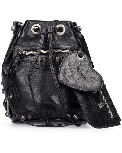 Balenciaga Xs Le Cagole Leather Bucket Bag - Black