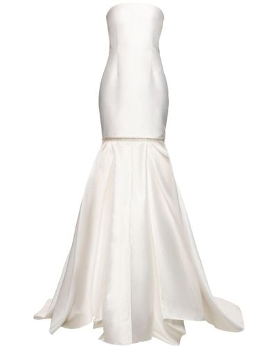 Solace London Neva Twill Maxi Dress - White