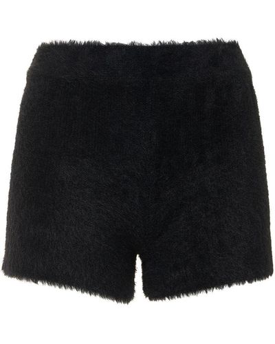 Jacquemus Le Short Neve Fluffy Knit Mini Shorts - Black