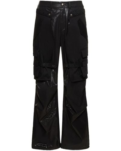 ANDERSSON BELL Raptor Layered Cotton Cargo Pants - Black