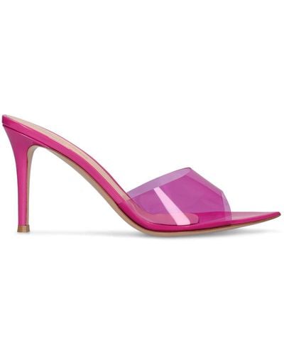 Gianvito Rossi Elle 85mm Transparent Mules - Pink