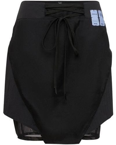 McQ Minifalda Con Paneles - Negro