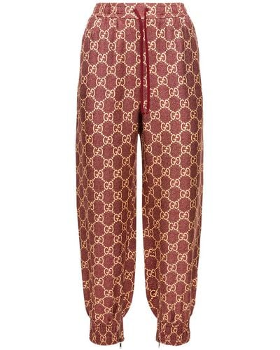 Gucci Lamé-trimmed Silk-twill Track Pants - Brown