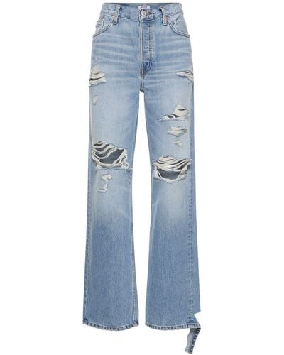 RE/DONE Lange Jeans Aus Baumwolldenim - Blau