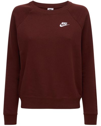 Nike Crewneck Cotton Blend Fleece Jumper - Brown