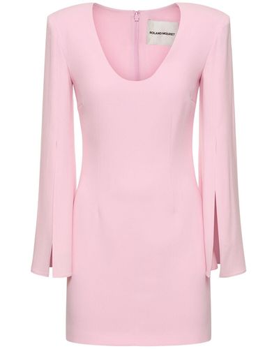 Roland Mouret Long Sleeve Cady Mini Dress - Pink