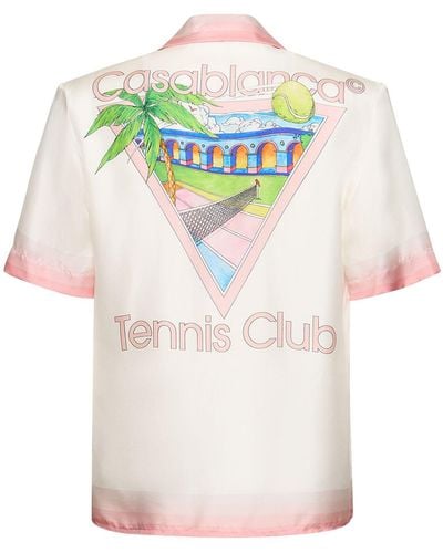 Casablancabrand Tennis Club シルクルシャツ - ナチュラル