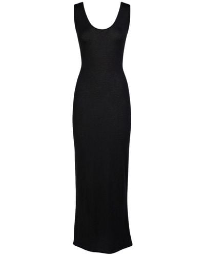Saint Laurent Wool Blend Backless Dress - Black
