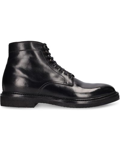 Officine Creative Hopkins Leather Lace-Up Boots - Black