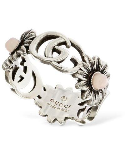 Gucci Double G Flower Ring W/ Mother Of Pearl - Multicolor