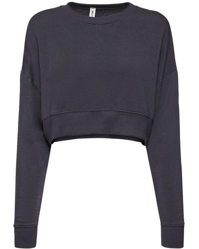 Splits59 Noah Modal Blend Crop Sweatshirt - Blue