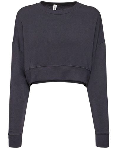 Splits59 Noah Modal Blend Crop Sweatshirt - Blue