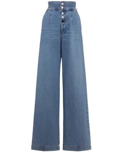 Made In Tomboy Felisia Cotton Wide High Rise Jeans - Blue