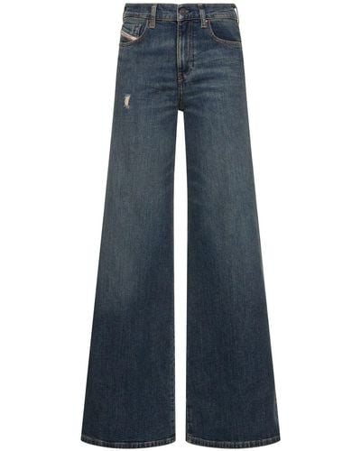 DIESEL 1978 D-Akemi Cotton Denim Flared Jeans - Blue