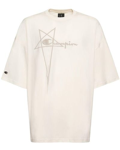 Rick Owens T-shirt tommy t in jersey di cotone organico - Bianco
