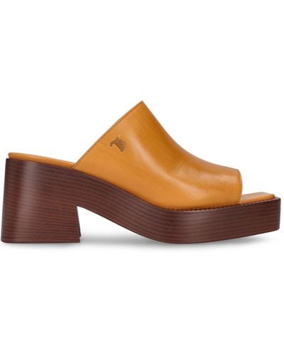 Tod's 75Mm Leather Sandals - Brown