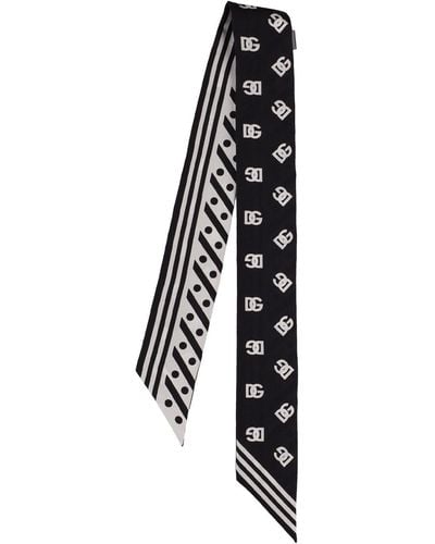 Dolce & Gabbana Pañuelo bandeaux de sarga de seda - Negro