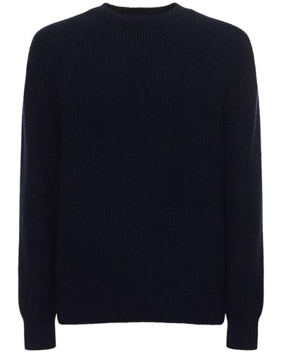 Zegna Sweater Aus Wollstrick - Blau