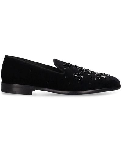 Dolce & Gabbana Elegant Embroidered Slippers - Black