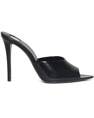 Saint Laurent 110Mm Goldie Leather Mule Sandals - Black
