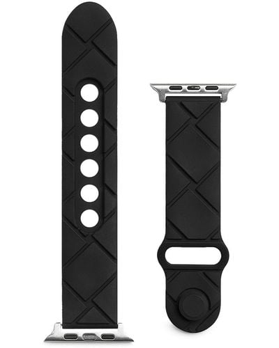 Bottega Veneta Intreccio Rubber Silicone Watch Strap - Black