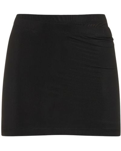 Wardrobe NYC Layered Tube Stretch Viscose Mini Skirt - Black
