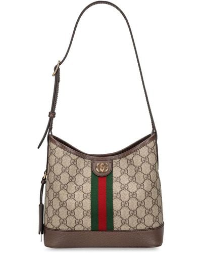Gucci Small Ophidia gg Canvas Shoulder Bag - Gray