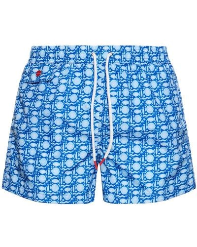 Kiton Nylon Swim Shorts - Blue