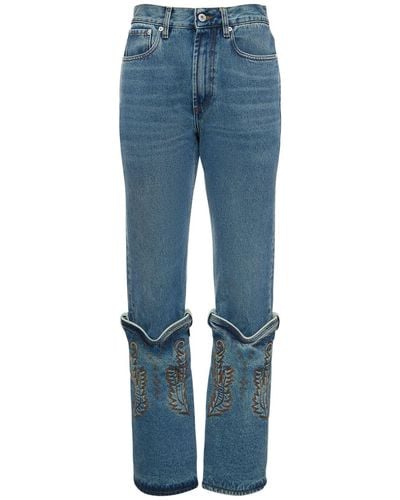 Y. Project Jeans rectos de algodón de denim - Azul