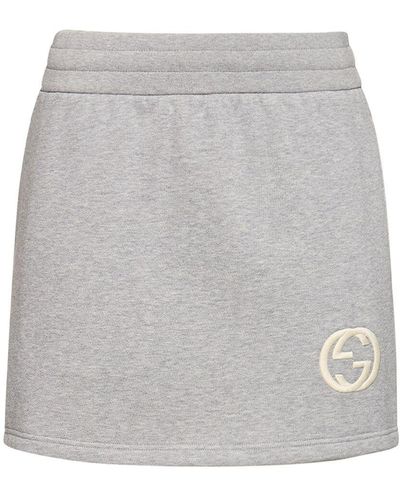 Gucci Fleece Cotton Mini Skirt - Grey