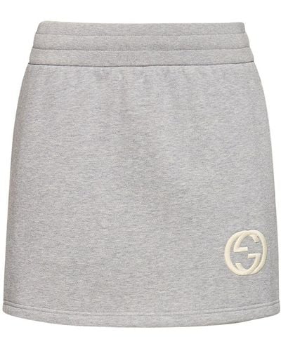 Gucci Fleece Cotton Mini Skirt - Gray
