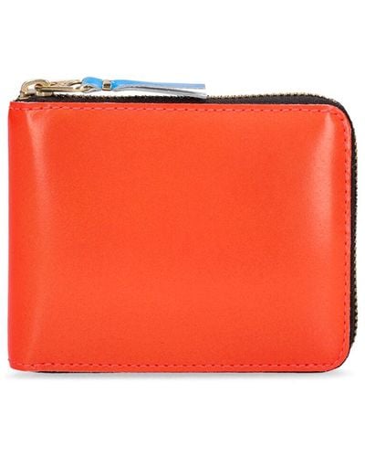 Comme des Garçons Super Fluo Leather Zip-around Wallet - Red