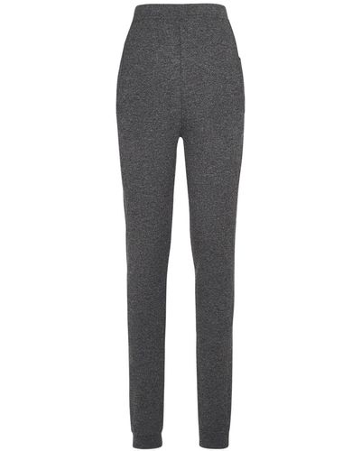 Saint Laurent Legging en laine et cachemire - Gris