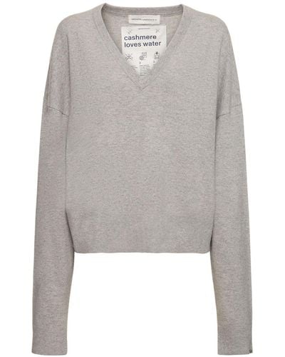 Extreme Cashmere Clash Cashmere Blend V Neck Sweater - Gray