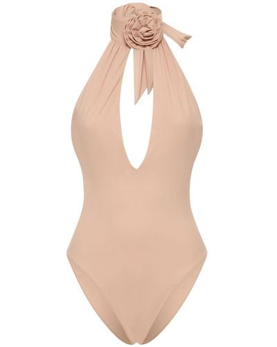 Magda Butrym Jersey One Piece Swimsuit - Natural