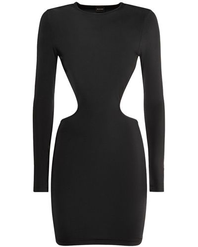 Balenciaga Cut Out Nylon Blend Mini Dress - Black