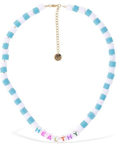 Sporty & Rich Healthy Bead Necklace - Blue